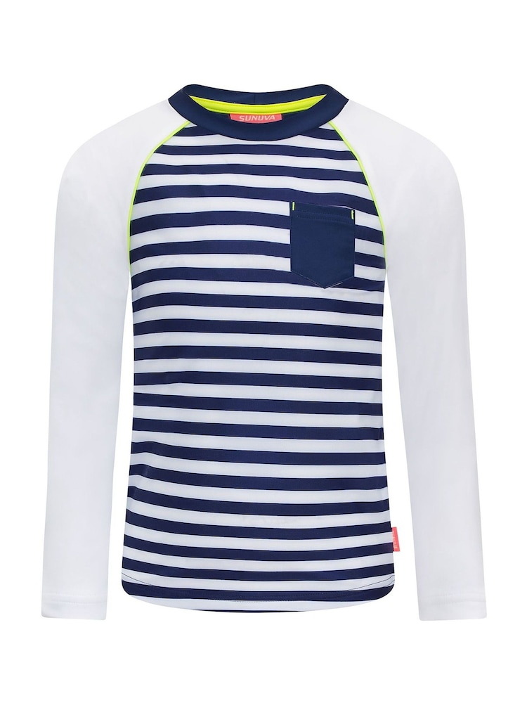 Sunuva Blue Stripe Long Sleeved Rash Vest - Image 3 of 3