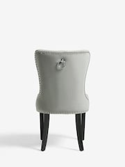 Set of 2 Soft Velvet Mid Grey Blair Black Leg Dining Chairs - Image 5 of 9