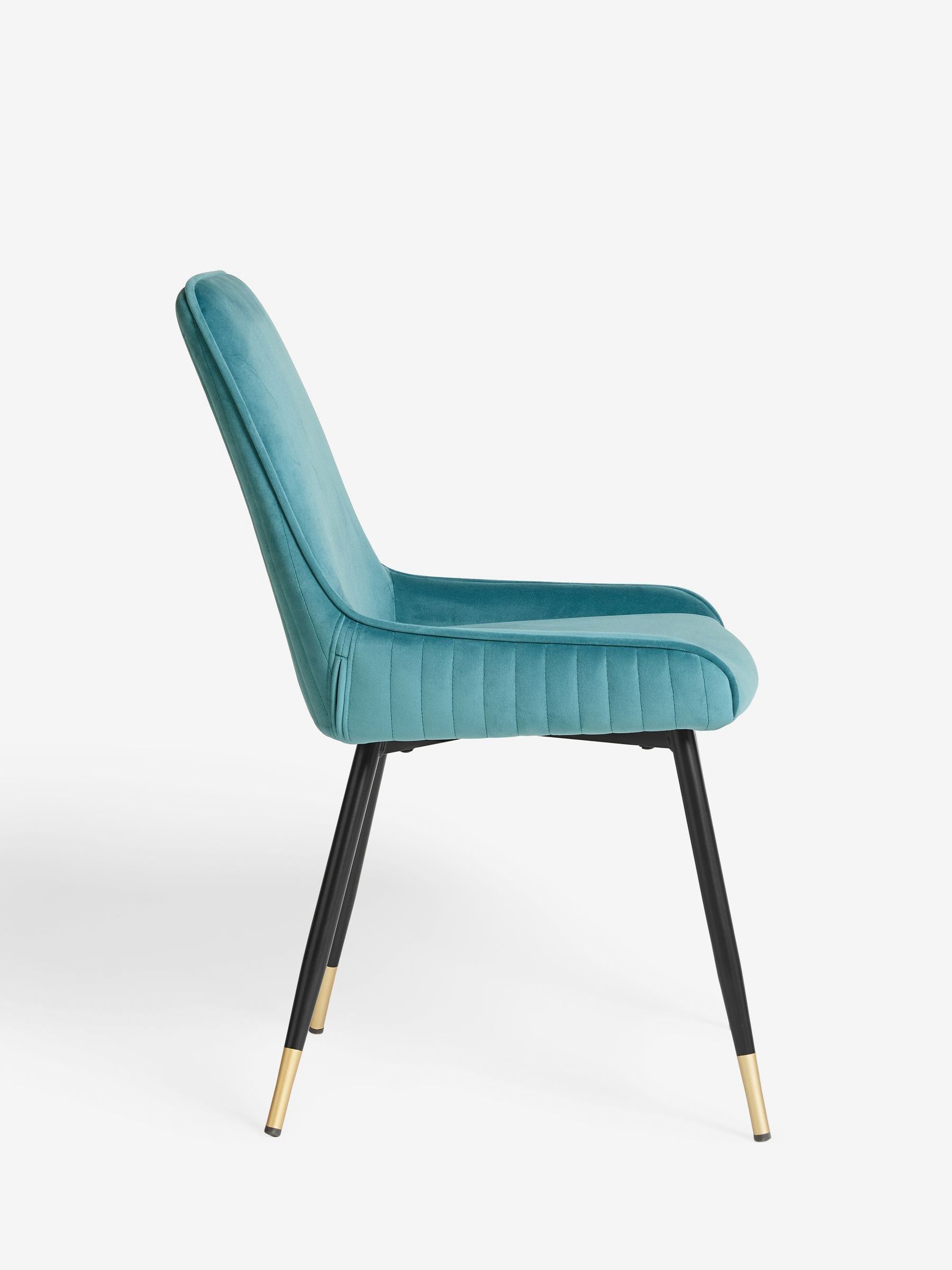 Buy Set of 2 Soft Velvet Teal Blue Piano Non Arm Dining Chairs from the Next UK online shop