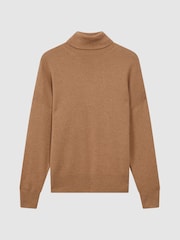 Reiss Camel Nova Knitted Roll Neck Jumper - Image 2 of 7