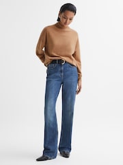 Reiss Camel Nova Knitted Roll Neck Jumper - Image 3 of 7