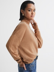 Reiss Camel Nova Knitted Roll Neck Jumper - Image 4 of 7