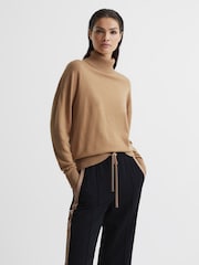 Reiss Camel Nova Knitted Roll Neck Jumper - Image 7 of 7
