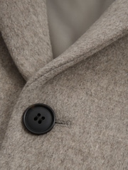 Reiss Oatmeal Gable Single Breasted Overcoat - Image 7 of 7