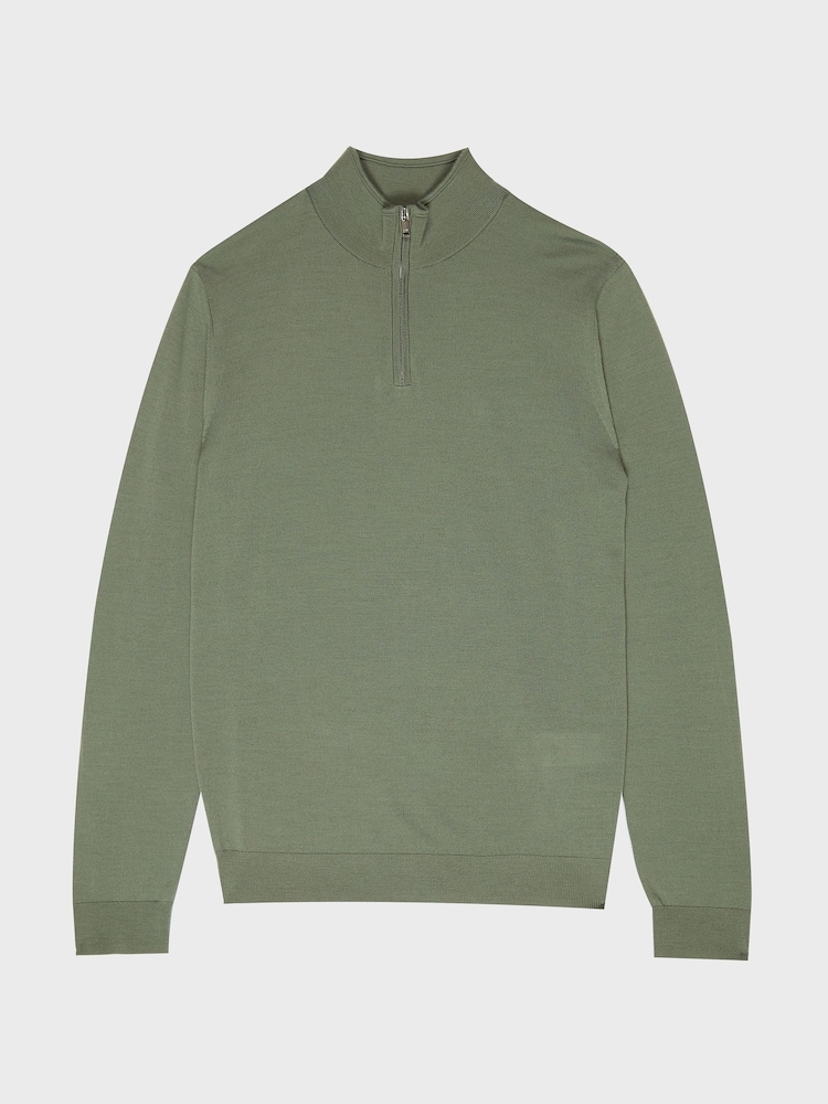 Reiss Rosemary Blackhall Merino Wool Zip Neck Jumper - Image 2 of 6