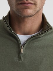 Reiss Rosemary Blackhall Merino Wool Zip Neck Jumper - Image 4 of 6