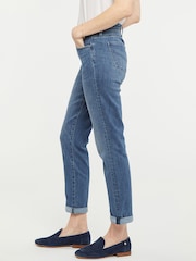 NYDJ Mid Blue Margot Girlfriend Jeans With Roll Cuffs - Image 3 of 4
