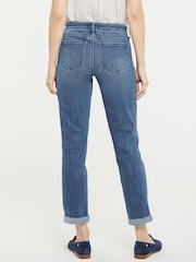 NYDJ Mid Blue Margot Girlfriend Jeans With Roll Cuffs - Image 4 of 4