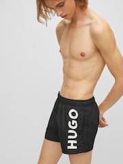 HUGO Black Abas Swim Shorts - Image 3 of 4