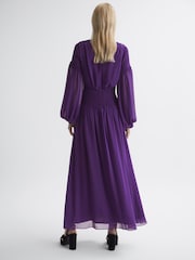 Florere Plunge Neck Shirred Maxi Dress - Image 4 of 5