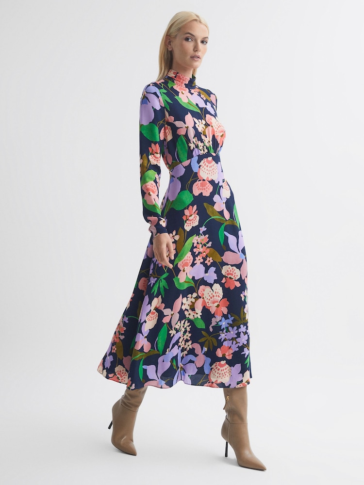 Florere Floral Long Sleeve Midi Dress - Image 1 of 6