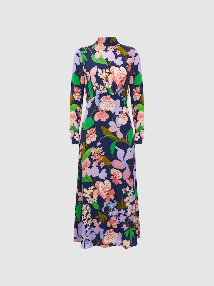 Florere Floral Long Sleeve Midi Dress - Image 2 of 6
