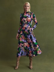Florere Floral Long Sleeve Midi Dress - Image 5 of 6