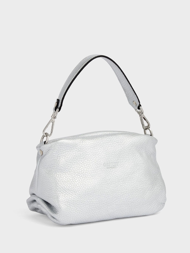 OSPREY LONDON The Carina Shrug Italian Leather Midnight Pearl Midnight Handbag - Image 1 of 7