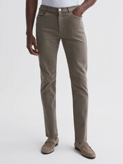 Reiss Mushroom Dover Slim Fit Brushed Jeans - Image 1 of 4