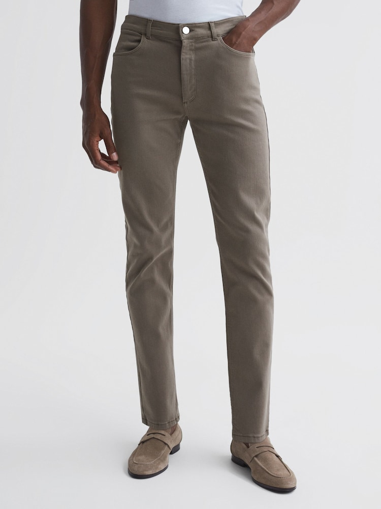 Reiss Mushroom Dover Slim Fit Brushed Jeans - Image 1 of 4