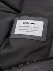 Reiss Grey Ronic Quilted Short Hooded Coat - Image 7 of 7