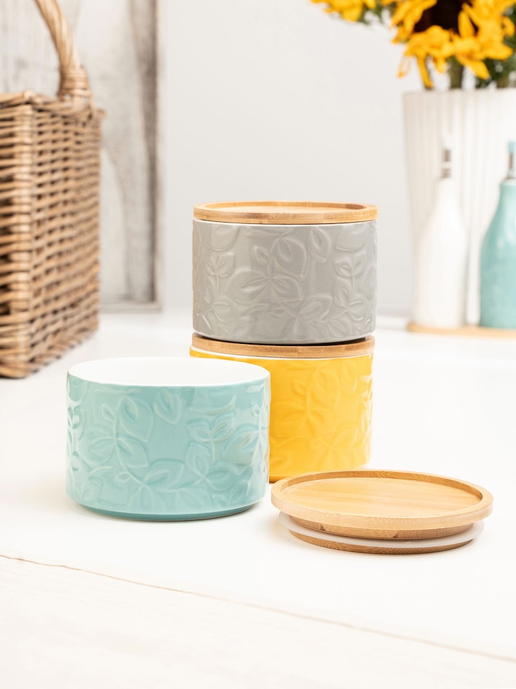 Catherine Lansfield 3 Piece Inga Stacking Storage Jars - Image 1 of 2