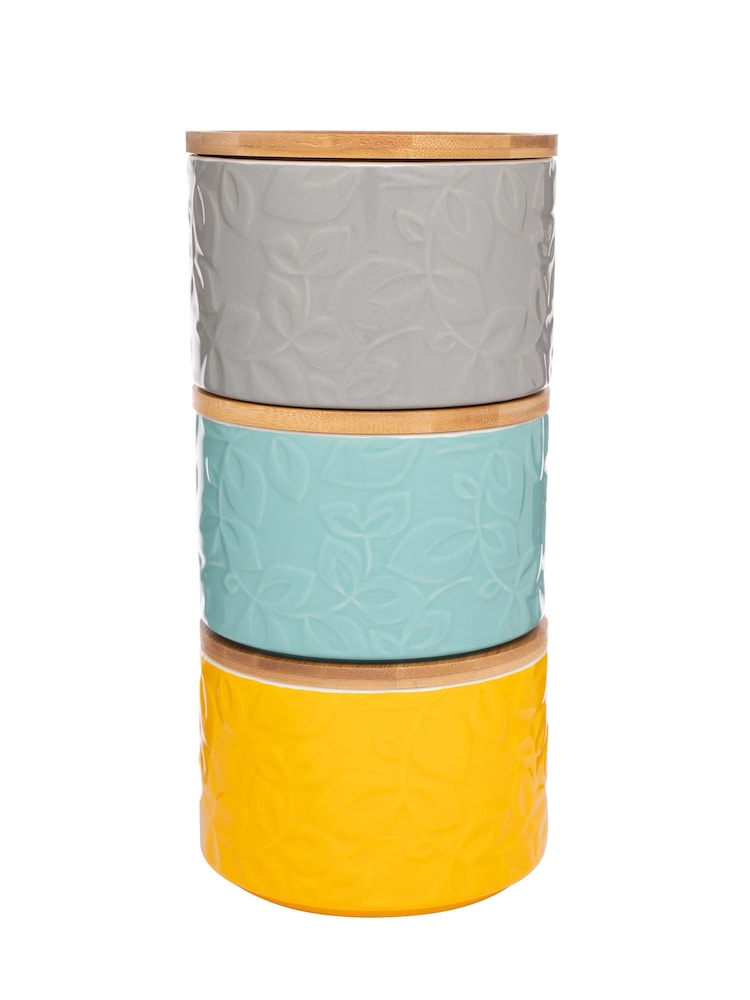 Catherine Lansfield 3 Piece Inga Stacking Storage Jars - Image 2 of 2