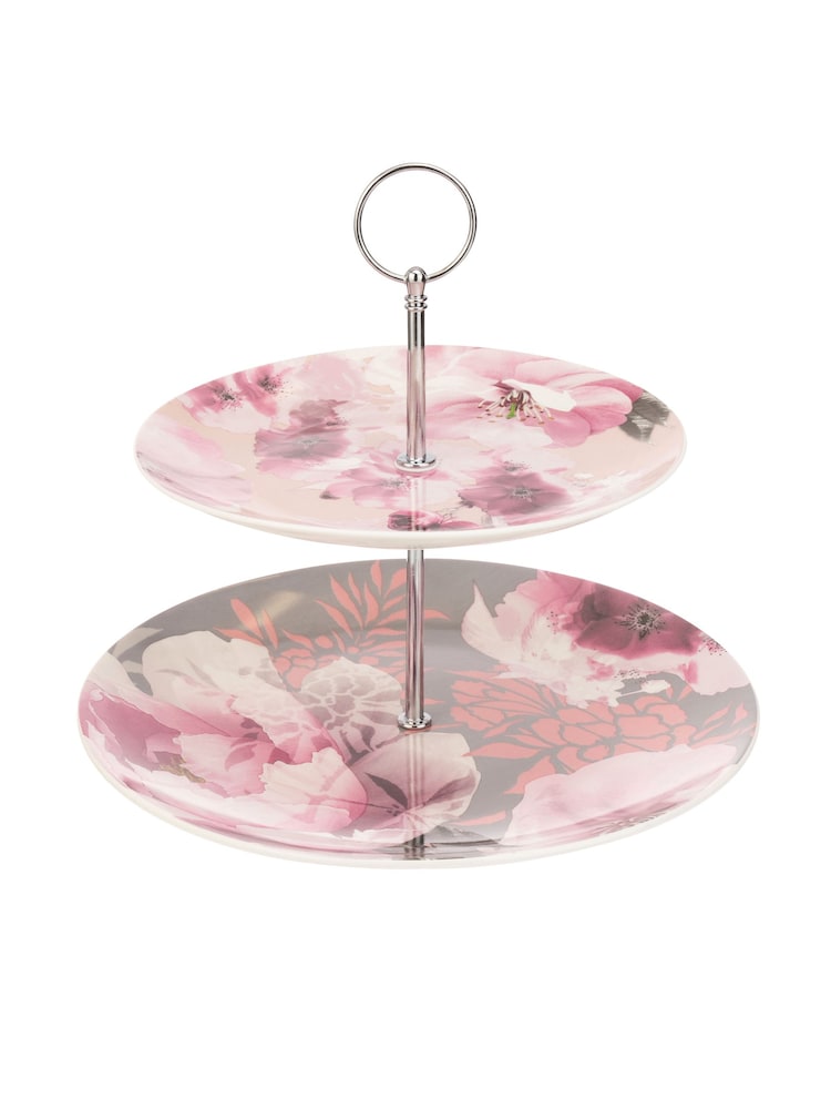 Catherine Lansfield Dramatic Floral 2 Tier Cake Stand - Image 2 of 2