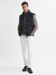 Reiss Navy Jets Quilted Sleeveless Gilet - Image 1 of 4