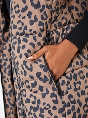 Roman Natural Animal Print Longline Hooded Gilet - Image 5 of 5