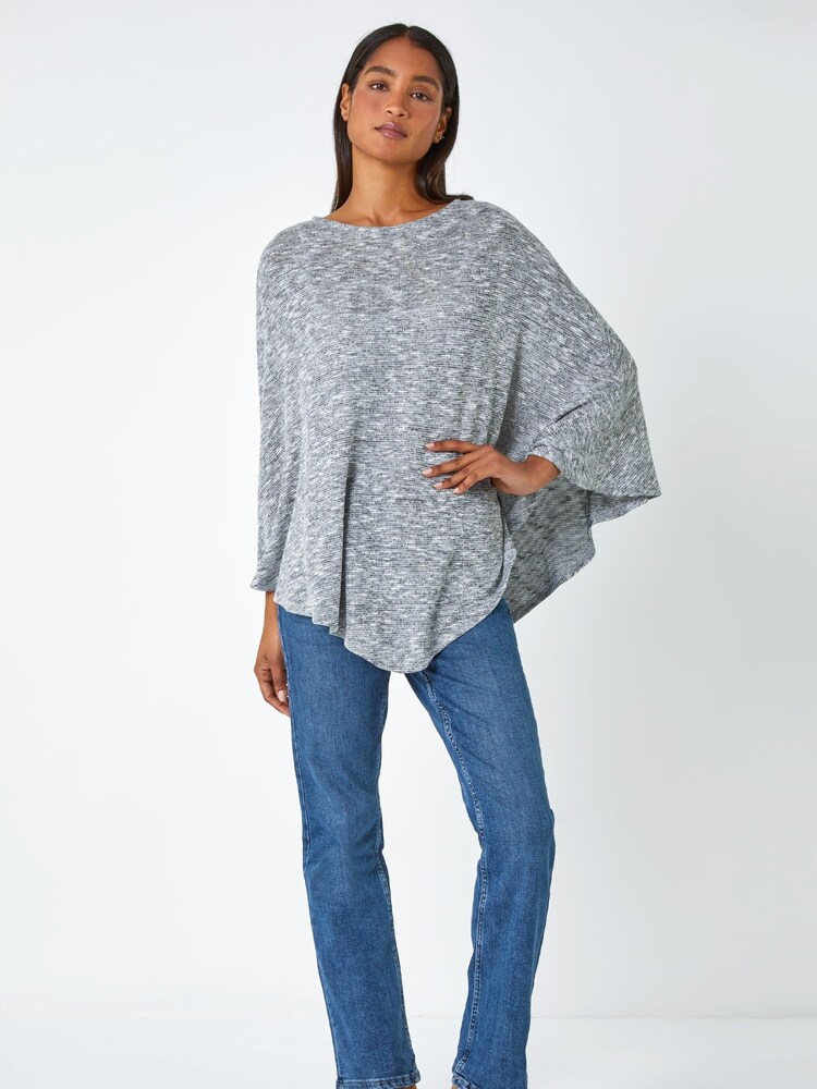 Roman Grey Marl Stretch Knit Jersey Top - Image 2 of 5