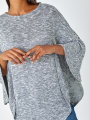 Roman Grey Marl Stretch Knit Jersey Top - Image 5 of 5