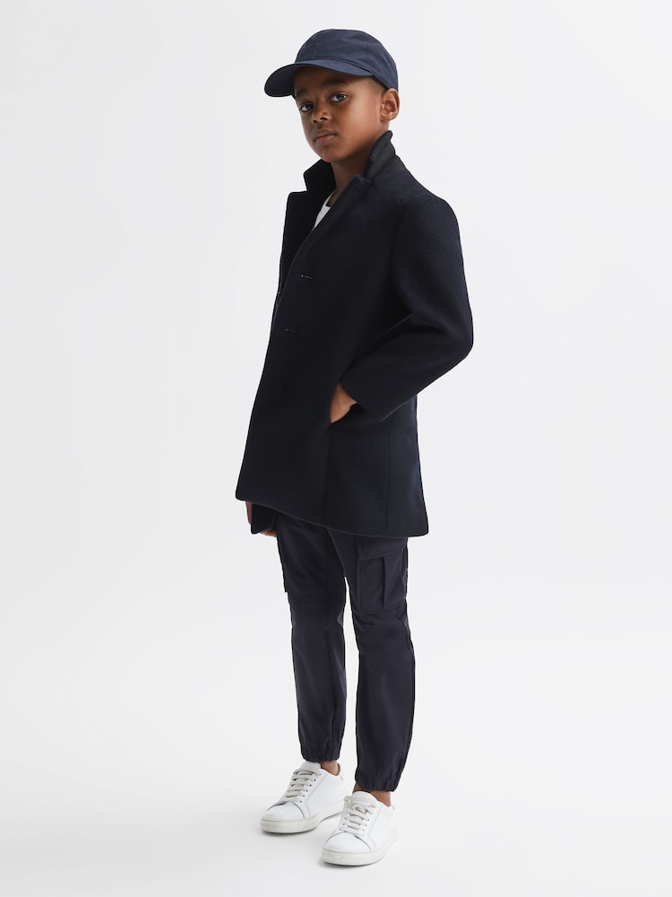 Reiss Navy Gable 9-14 yrs Single Breasted Epsom Overcoat - Image 1 of 6