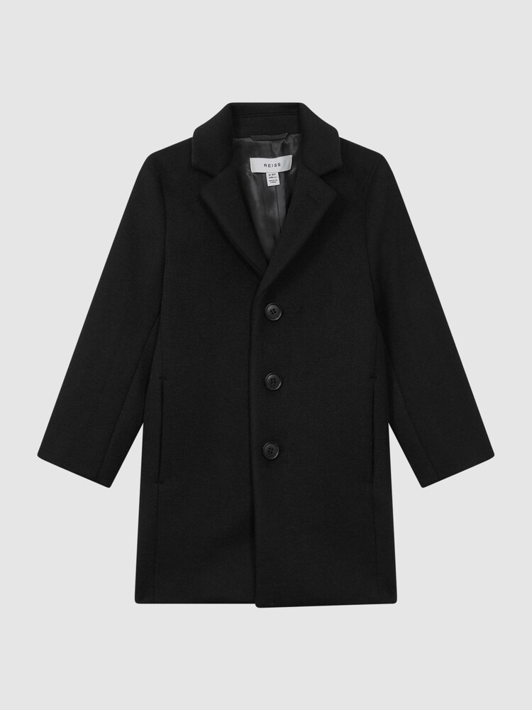 Reiss Black Gable Senior Single Breasted Epsom Overcoat - Image 2 of 7