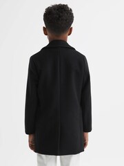 Reiss Black Gable Senior Single Breasted Epsom Overcoat - Image 6 of 7