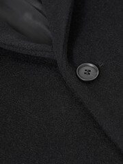 Reiss Black Gable Senior Single Breasted Epsom Overcoat - Image 7 of 7