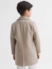 Reiss Stone Melange Gable 9-14 yrs Single Breasted Epsom Overcoat - Image 5 of 6