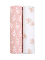 Aden + Anais Pink aden + anais Pink Cotton Muslin Blankets 2 Pack - Image 1 of 4