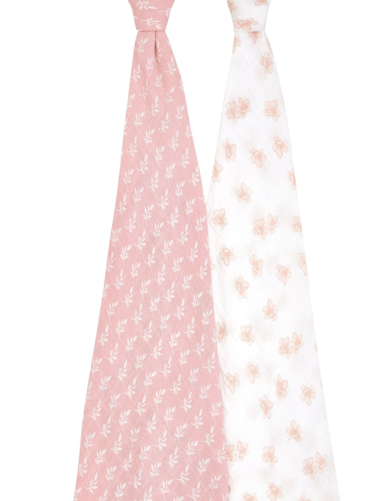 Aden + Anais Pink aden + anais Pink Cotton Muslin Blankets 2 Pack - Image 2 of 4