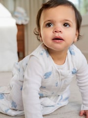 aden + anais White Sleeping Bag 1 TOG Cotton Muslin Animal Kingdom - Image 2 of 6