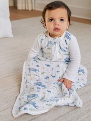 aden + anais Blue 1 TOG Cotton Muslin Outdoors Sleeping Bag - Image 1 of 5