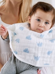 aden + anais White Organic Cotton Muslin Burpy Bibs 2 Pack - Image 4 of 6