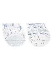 aden + anais Blue Cotton Muslin Burpy Bibs 2 Pack - Image 1 of 5