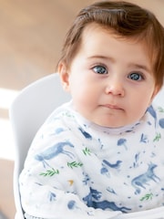 aden + anais Blue Cotton Muslin Burpy Bibs 2 Pack - Image 4 of 5