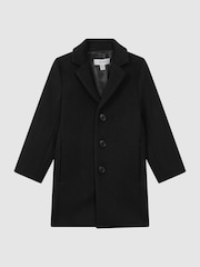 Reiss Black Gable 3-9 yrs Single Breasted Epsom Overcoat - Image 2 of 7
