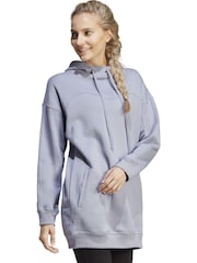 adidas Purple Lounge Fleece Hoodie - Image 3 of 6