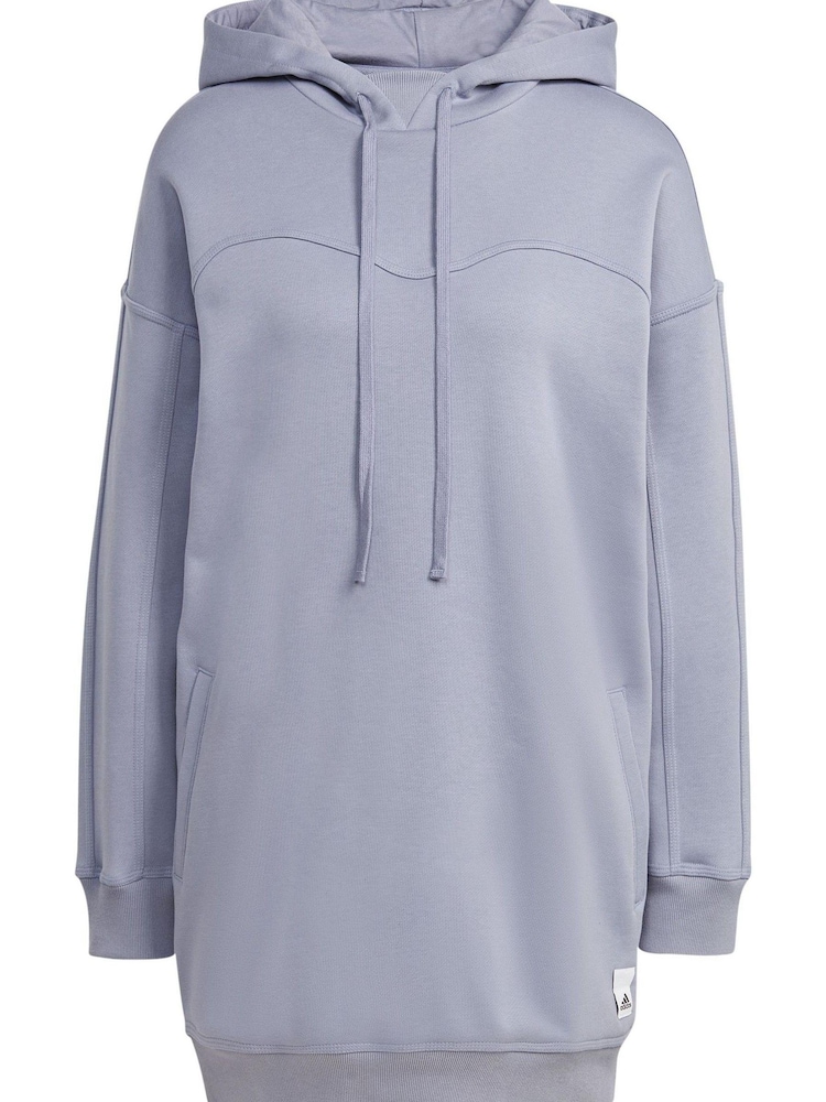 adidas Purple Lounge Fleece Hoodie - Image 6 of 6