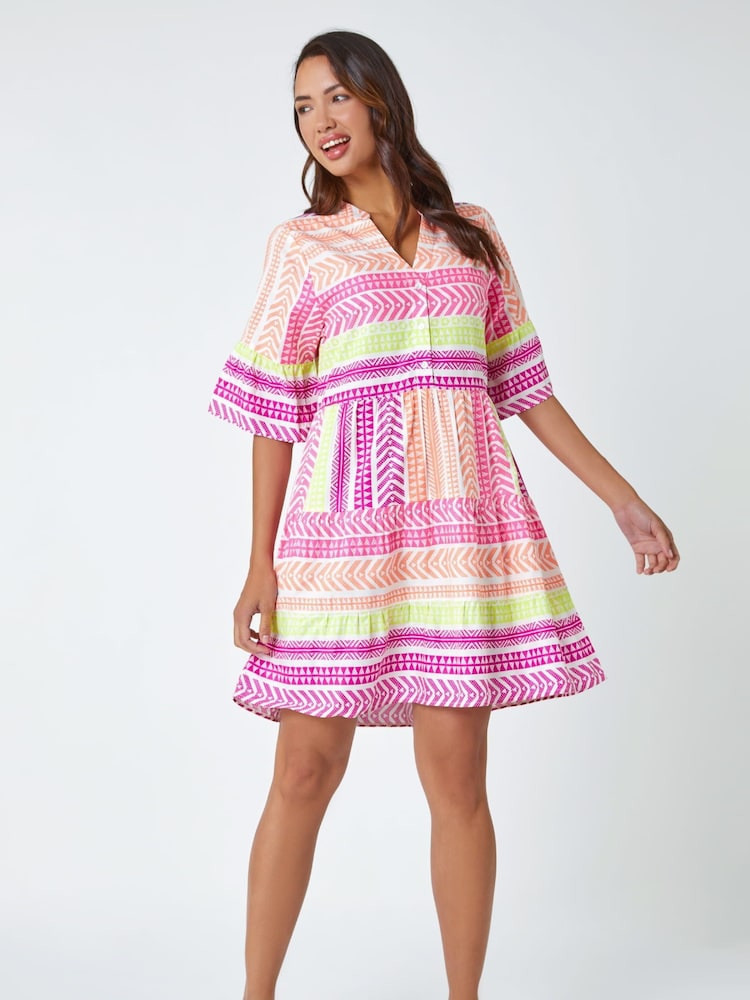 Rosa - Vestido suelto con estampado de Roman - Imagen 1 de 5 Rosa - Vestido suelto con estampado de Roman - Imagen 1 de 5