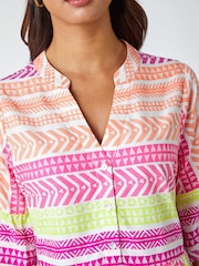 Roman Pink Print Smock Dress - Image 5 of 5