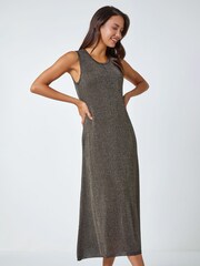 Roman Metallic Sparkle Stretch Knit Midi Dress - Image 1 of 5