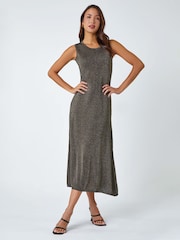 Roman Metallic Sparkle Stretch Knit Midi Dress - Image 2 of 5