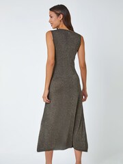Roman Metallic Sparkle Stretch Knit Midi Dress - Image 3 of 5