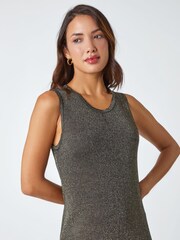 Roman Metallic Sparkle Stretch Knit Midi Dress - Image 4 of 5