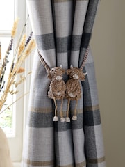 Set of 2 Natural Magnetic Hamish The Highland Cow Curtain Tie Backs - Image 1 of 3